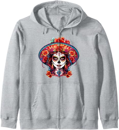 Sugar Skull Style - sugar skull hoodie mens