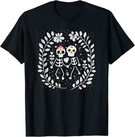 Sugar Skulls Love Beyond Life - sugar skull t-shirt womens