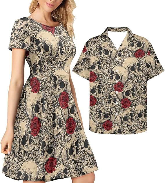 AmzPrint - sugar skull dress womens