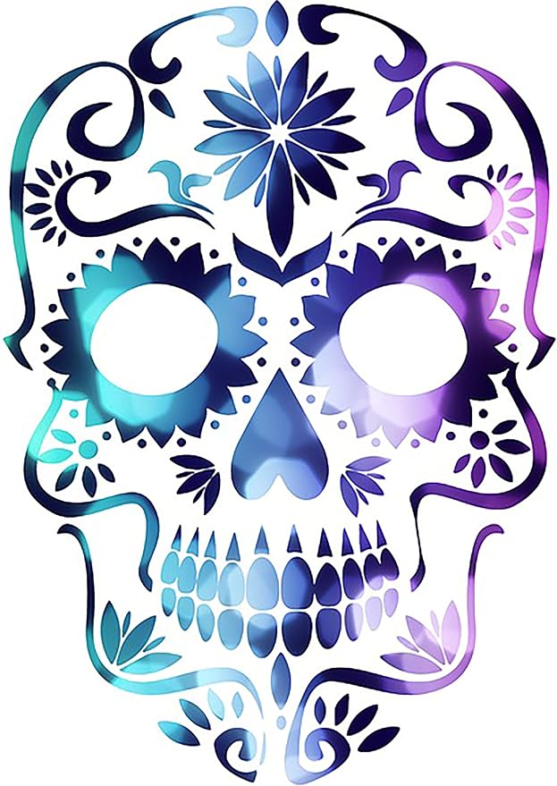 Day Of The Dead, Sugar Skull, Skull, Iron On Heat Transfer, T-Shirt Iron On, DYI Iron On Transfer #20 (Dark Color Fabric Transfer) - sugar skull poster print