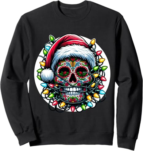 Festive Skull Couture - sugar skull sweatshirt womens