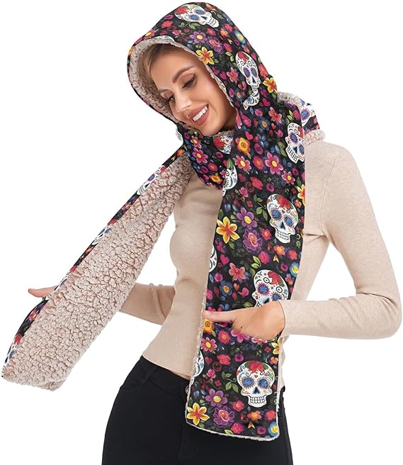 AMmao - sugar skull winter gloves