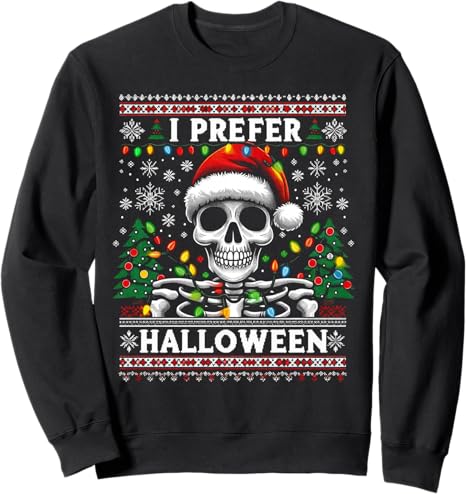 Merry Christmas Skeleton Xmas Holiday Apparel - sugar skull sweatshirt womens