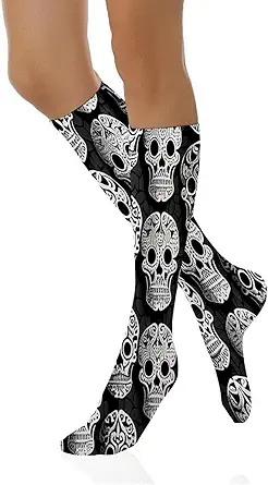 Yioniii - sugar skull socks womens