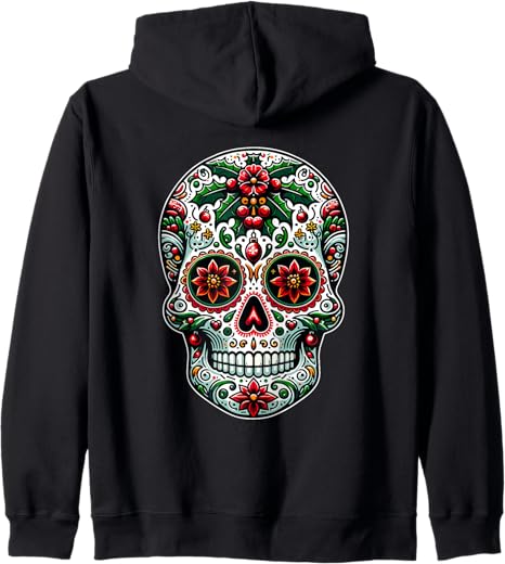 Mexican Xmas Sugar Skull Matching Designs Idea - sugar skull beanie