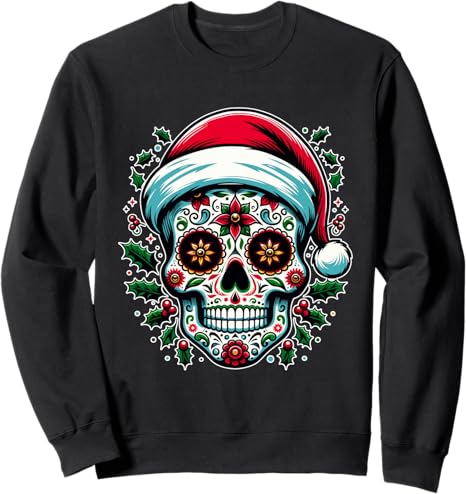 Latin Sugar Skull Matching Designs Idea Xmas - sugar skull sweatshirt womens