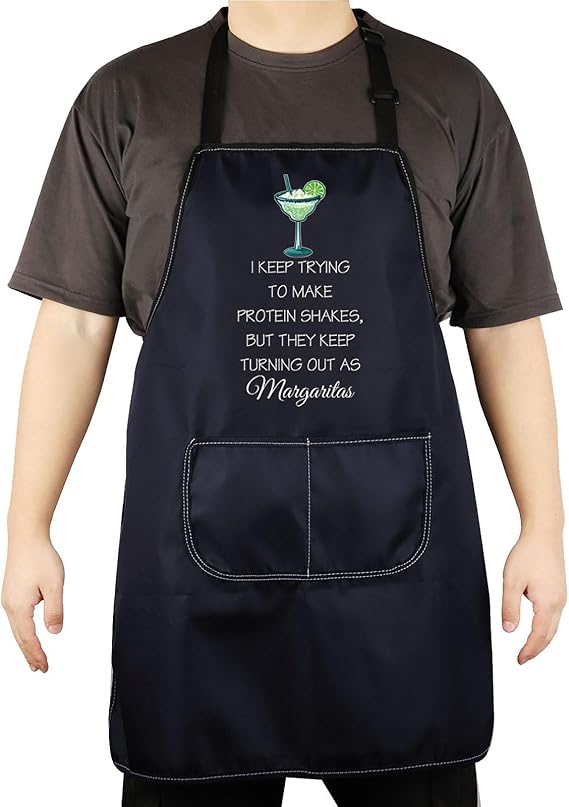 CENWA Margaritas Funny Kitchen Apron With Pockets Margaritas Lover Novelty Gifts Adjustable Cooking Apron for Drinkers - sugar skull apron for women