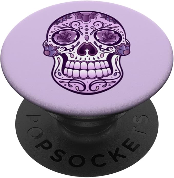 Sugar Skull Cranium Fun Costume with Flowers and Ornaments PopSockets Standard PopGrip - sugar skull christmas ornament