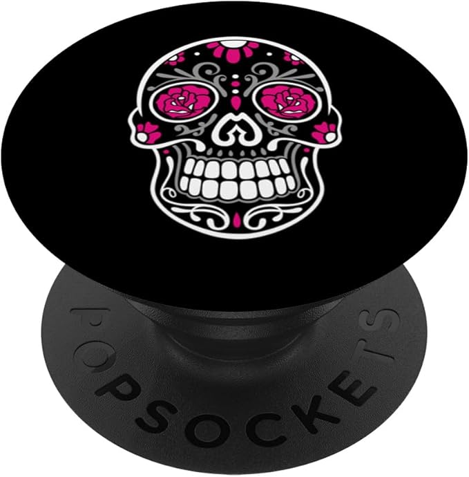 Sugar Skull Cranium Fun Costume with Flowers and Ornaments PopSockets Standard PopGrip - sugar skull christmas ornament