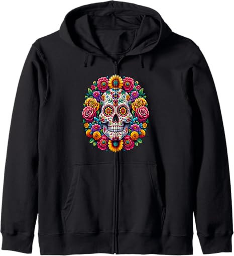 Dia De Los Muertos Shirt, Sugar Skull Shirt 2024 - sugar skull hoodie mens