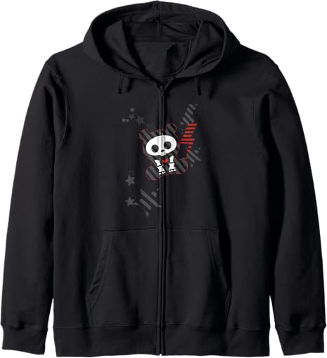 Skelanimals - sugar skull zip up hoodie mens