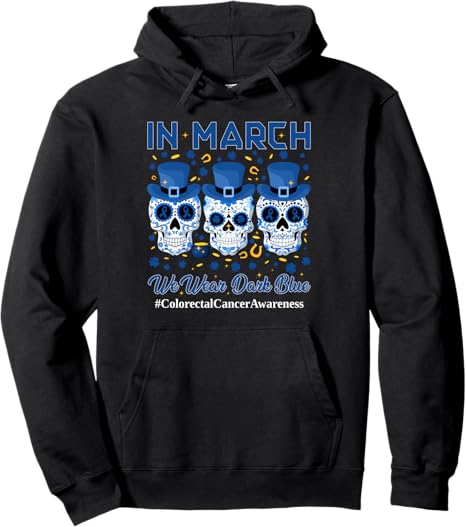 Amb St Patricks Day Colon Cancer Awareness Month - sugar skull sweatshirt womens