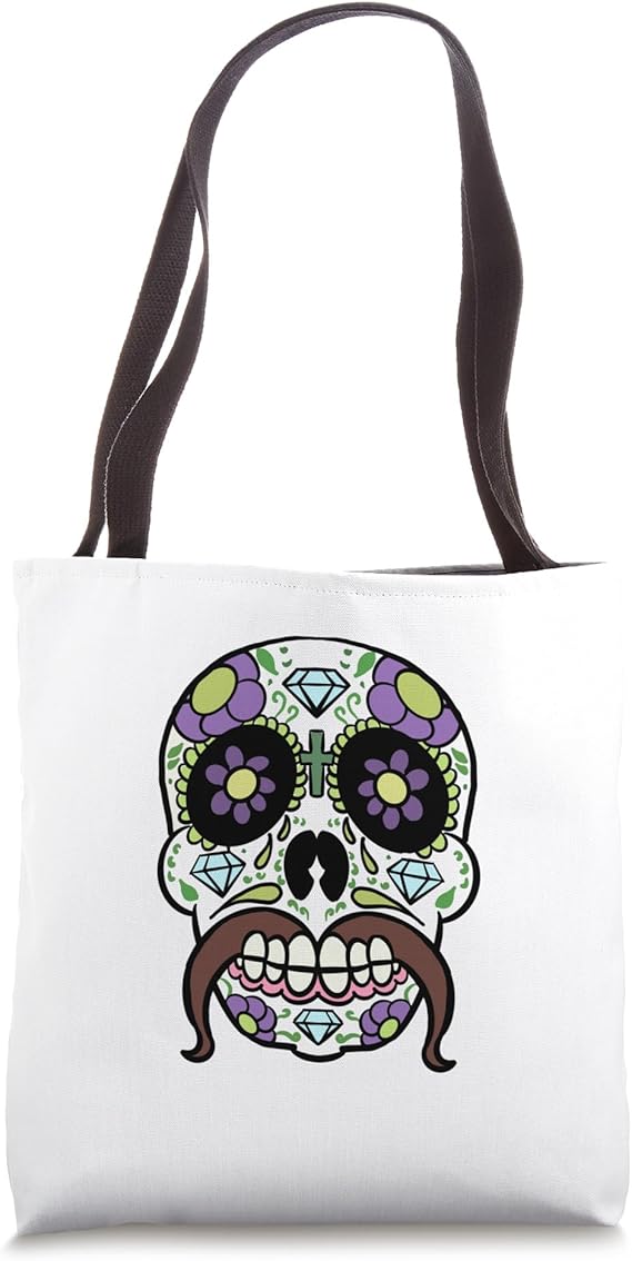 Mexican Dead Skull, Sugar Skull, Dia de los muertos Tote Bag - sugar skull handbags for sale