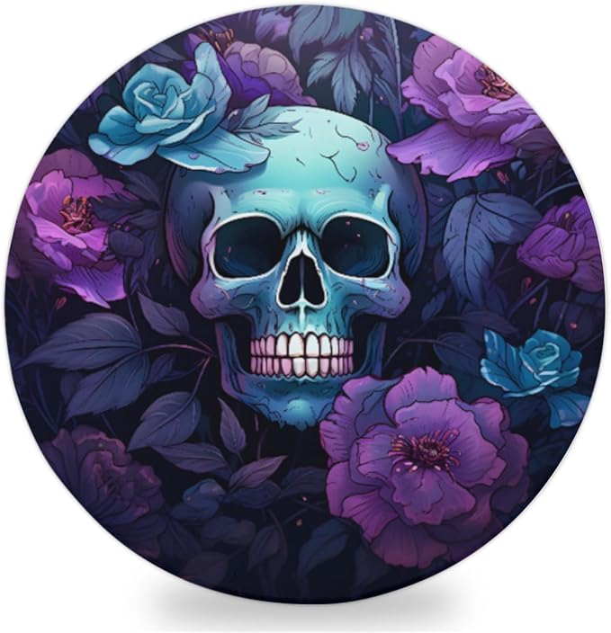 1PC Coaster for Drinks, Sugar Skull Coasters Reusable Coaster for Home Office Coffee Bar Table,Rustic Gifts for New Home Friends, Skull Floral (4 Inches) - sugar skull coasters set