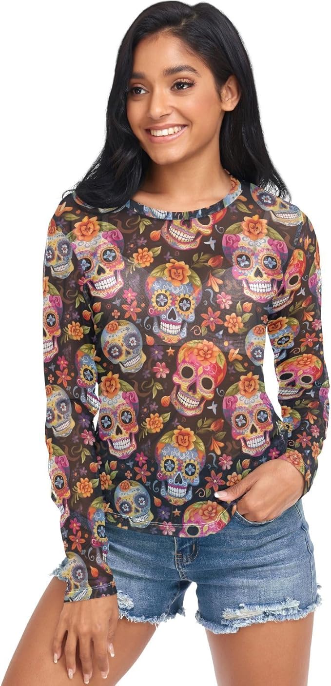 UMIRIKO - sugar skull long sleeve shirt mens