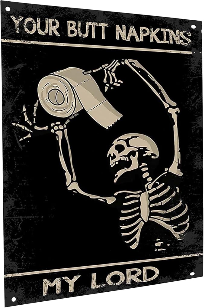 Vintage Metal Tin Sign Funny Sarcastic Party Wall Art Decor Signs Funny Skull Bathroom Signs Medieval Themed Home Room Rustic Toilets Vintage Posters Skull Enthusiast Novelty Gifts My Lady - sugar skull canvas wall art