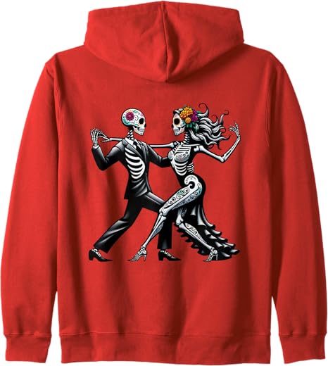 Sugar Skull Tango Fiesta Dia Del Muerto - sugar skull zip up hoodie mens
