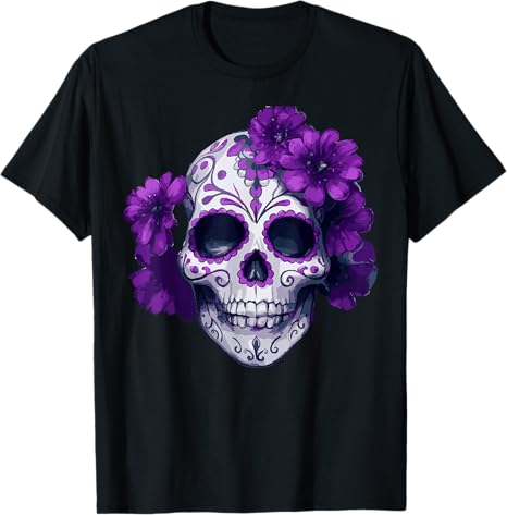 Sugar Skull Day Of The Dead skeletons Men Women - sugar skull t-shirt womens