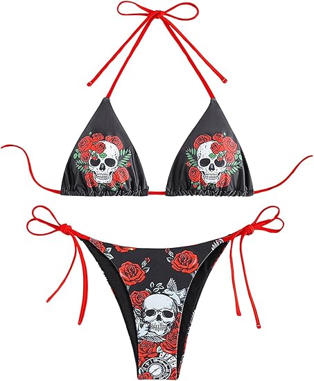 WDIRARA - sugar skull bikini set
