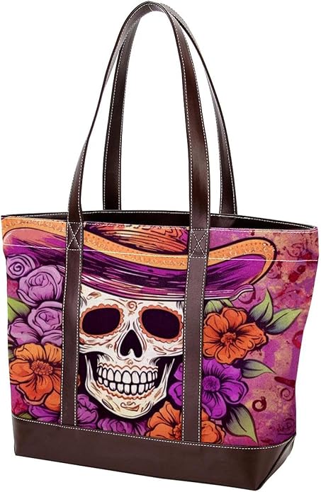 Purses for Women,Tote Bag for Women,Handbags for Women,Vintage Mexican Sugar Skull - sugar skull handbags for sale