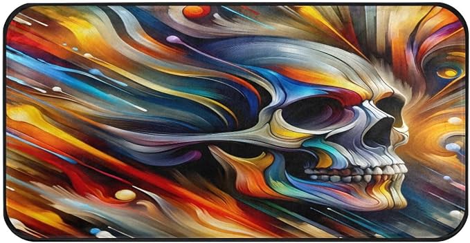 ALAZA Fantasy Sugar Skull Non Slip Kitchen Floor Mat Kitchen Rug for Entryway Hallway Bathroom Living Room Bedroom 39 x 20 inches(1.7' x 3.3') - sugar skull floor mat