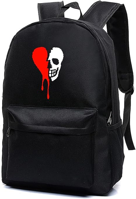 Gothic Broken Heart Skull Drip Unisex Classic Canvas Backpack for School Bookbag Laptop Bag - best sugar skull backpack