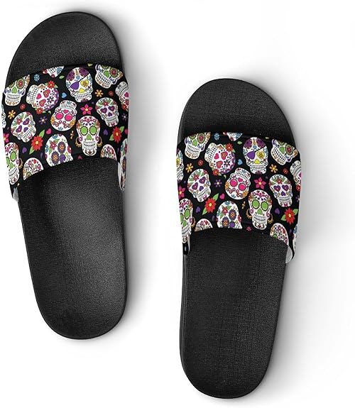 Aruzdey - sugar skull flip flops womens