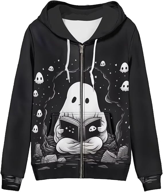 Tongluoye - sugar skull zip up hoodie mens