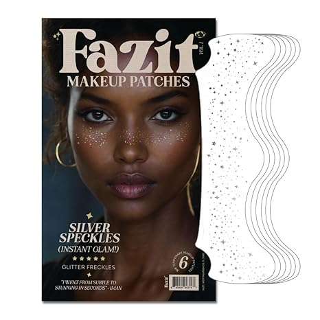 Fazit Makeup Patches - Silver Speckles - Glow Up Make-Up Patches - Cute Glitter Makeup Accessories for Women - Cosmetic Glitter for Face - sugar skull makeup kit