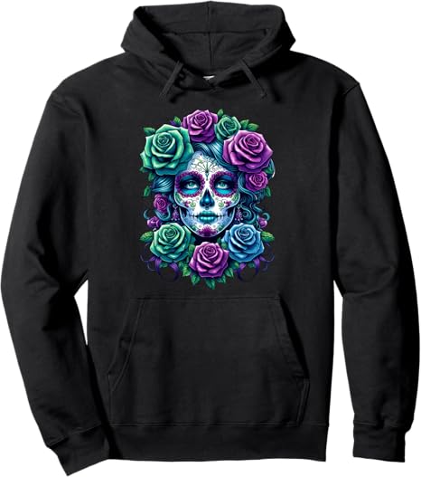 "Dia de Muertos Cinco de Mayo Sugar Skull" - sugar skull hoodie mens