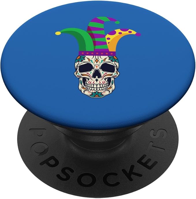 Funny Tee M23T Sugar Skull With Mardi Gras Hat For - sugar skull beanie