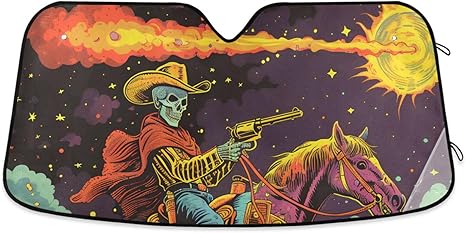 Car Sun Shade Windshield Reflective for Ultimate Dashboard Protection Foldable Car Interior Accessories for Sun Heat，Skull - sugar skull car sunshade for windshield