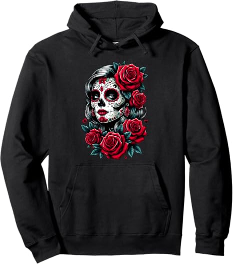 "Dia de Muertos Cinco de Mayo Sugar Skull" - sugar skull hoodie mens