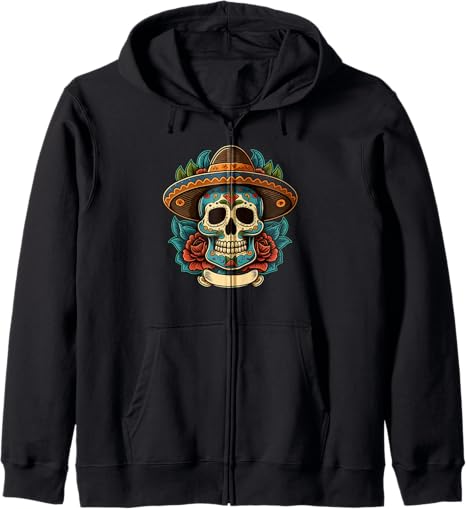 Cinco De mayo Mexican Sugar Skull 5th Of May - sugar skull zip up hoodie mens