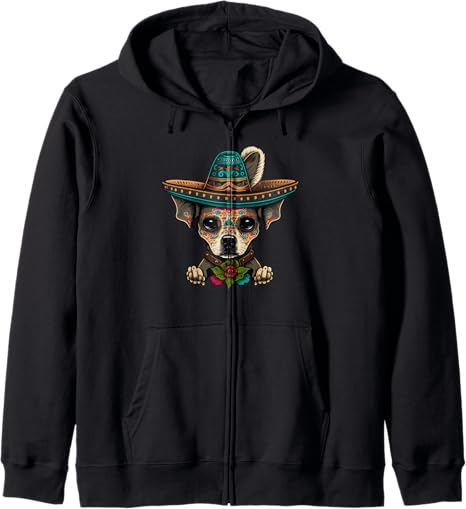 Dogs Cinco De Mayo Mexican Sugar Skull - sugar skull hoodie mens