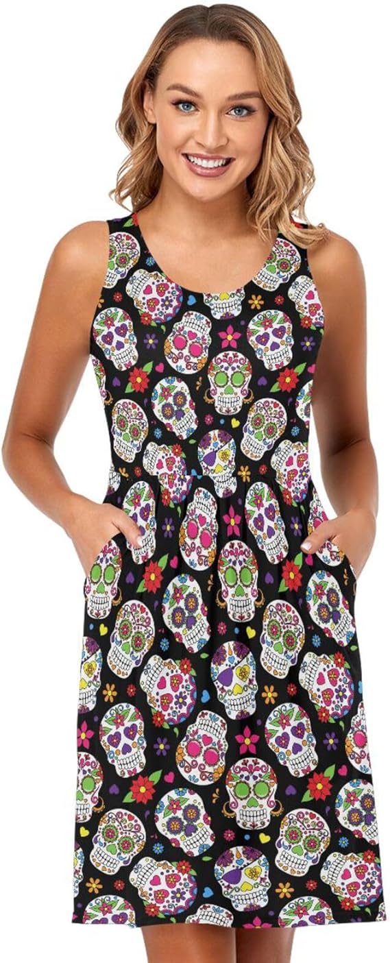 ALAZA - sugar skull dress womens