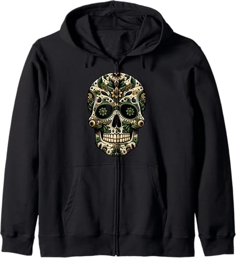 Dia de Los Muertos Sugar Skull Military Camouflage - sugar skull hoodie mens
