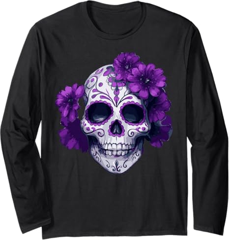 Sugar Skull Day Of The Dead skeletons Men Women - sugar skull t-shirt womens