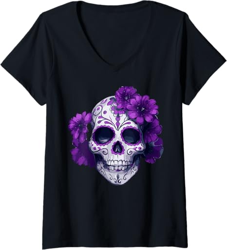 Sugar Skull Day Of The Dead skeletons Men Women - sugar skull t-shirt womens