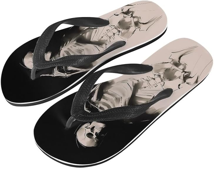 Semiouray - sugar skull flip flops womens