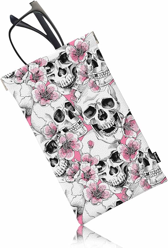 Ocean Beach Glasses Case, Sunglasses Organizer Eyeglasses Case Glasses Cases Pouch For Men Women - sugar skull wine glass