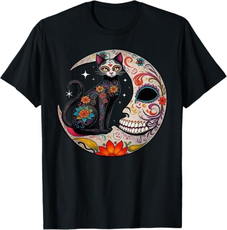 InGENIUS Goth Cat & Moon Shirts & Gifts - sugar skull t-shirt womens