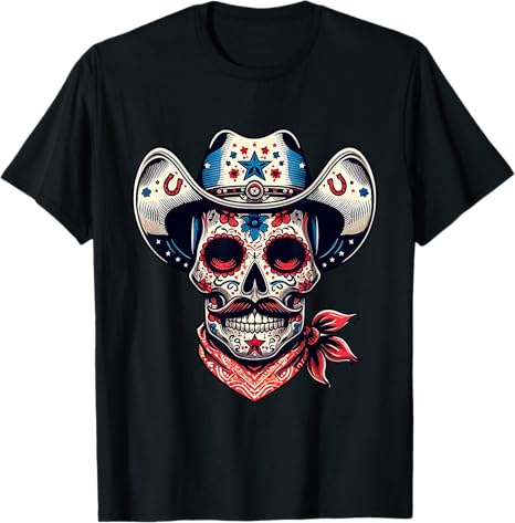 Awesome Independence Day USA American Flag Apparel - sugar skull t-shirt womens