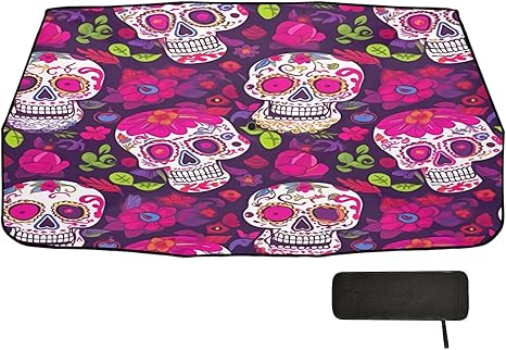 Mexican Sugar Skulls Car Windshield Umbrella Sunshade Foldable Car Front Window Sun Shade for Truck SUV Cover to Keep Vehicle Cool 58 x 29.7-Inch - sugar skull car sunshade for windshield
