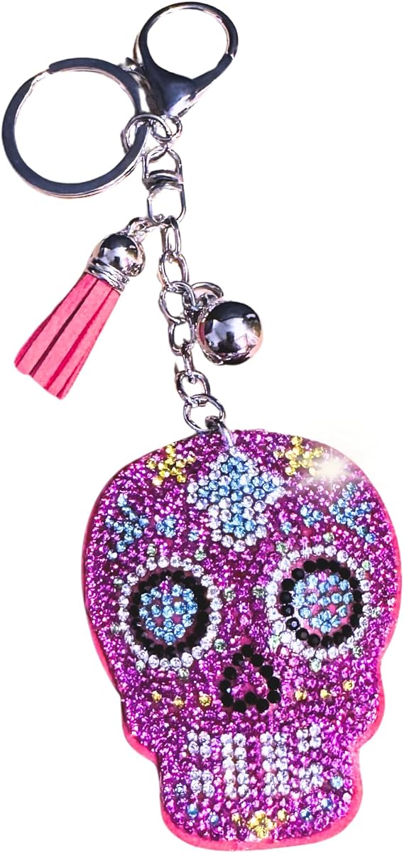 Rhinestone Keychains for Women and Girls, Bling Purse Charms, Birthday Gifts for Her, Backpack Key Chain, Bag Charms - sugar skull handbags for sale