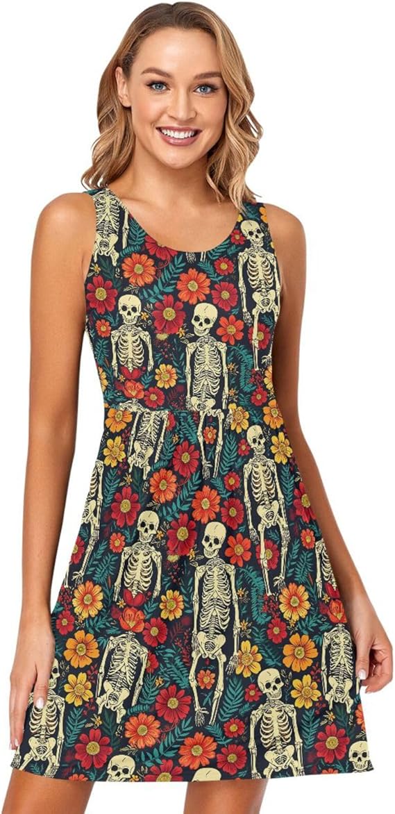 ALAZA - sugar skull dress womens