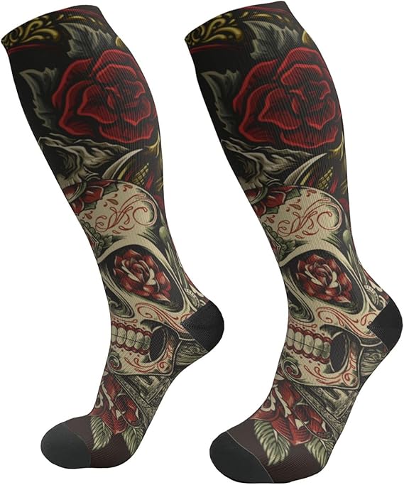 ANSGSD - sugar skull socks womens