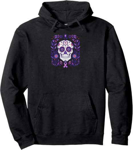 Domestic Violence Awareness Designs - sugar skull hoodie mens