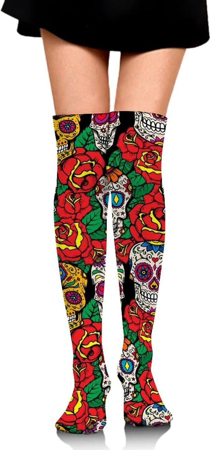 OXJOIIS - sugar skull socks womens