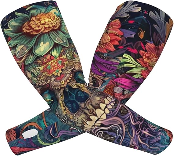 Gardening Sleeves For Women Men, Farm Sun Protection Thorn Proof Cooling Arm Sleeves Cover Arms For Garden Sports - sugar skull temporary tattoo